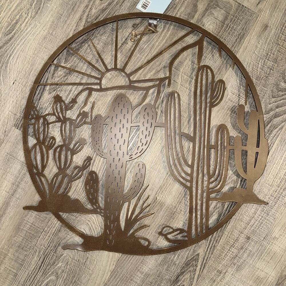 Hobby Lobby Metal Cactus Desert Wall Decor Southwestern Rustic Brown NWT